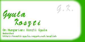 gyula koszti business card